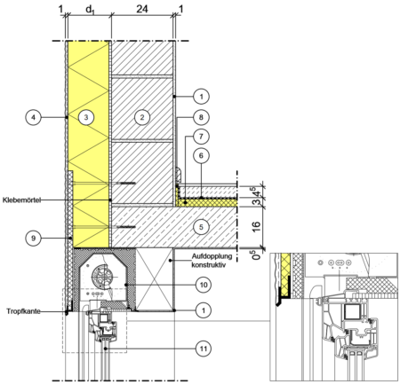 Detailseite Planungsatlas Hochbau Außenwand mit